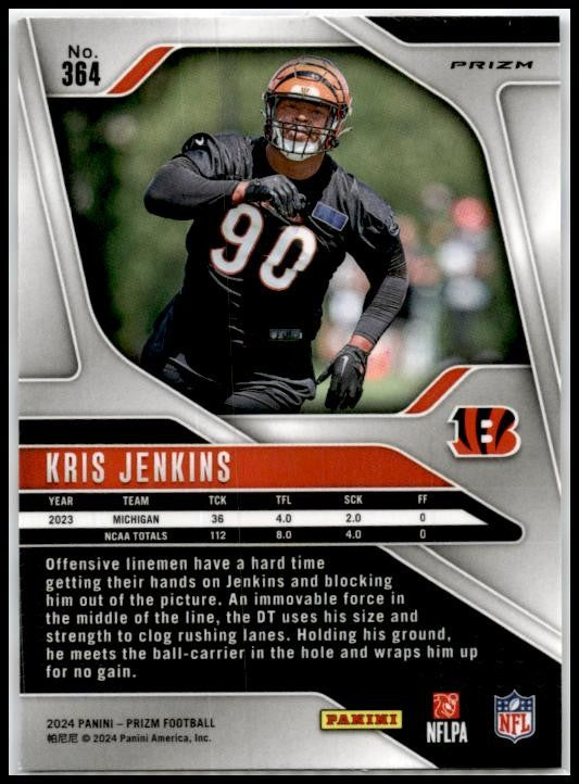 2024 Panini Prizm Red White and Blue #364 Kris Jenkins Rookie Cincinnati Bengals