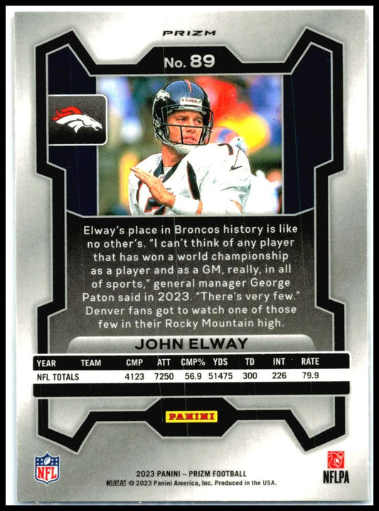 2023 Panini Prizm Red White and Blue #89 John Elway Denver Broncos