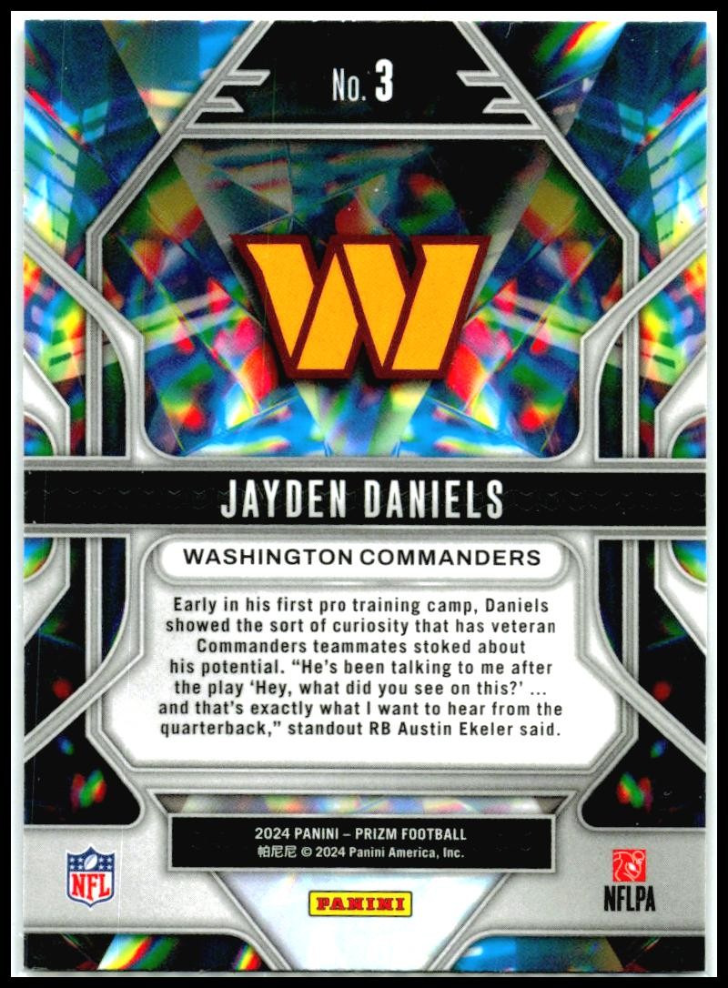 2024 Panini Prizm Prizmatic #3 Jayden Daniels Washington Commanders