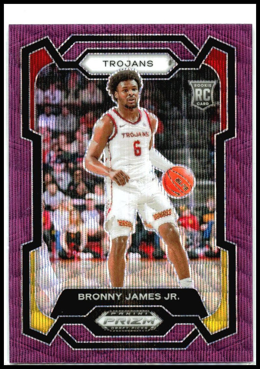2024 Panini Prizm Draft Picks Prizms Purple Wave #86 Bronny James Jr. Lakers