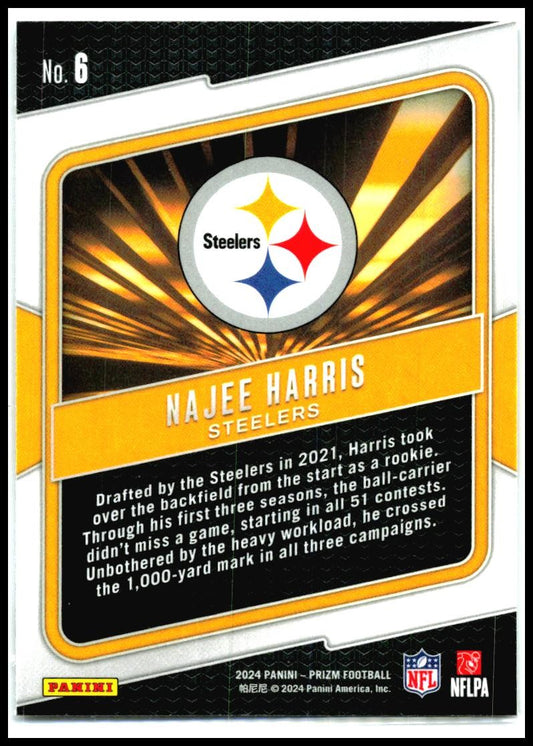 2024 Panini Prizm Hype #6 Najee Harris Pittsburgh Steelers
