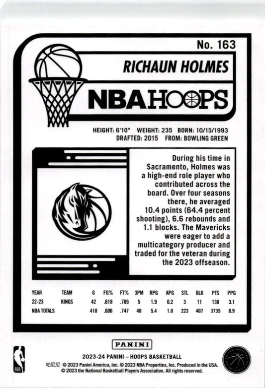 2023-24 Hoops Winter #163 Richaun Holmes Dallas Mavericks