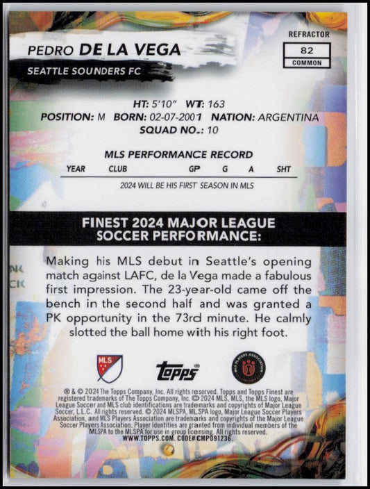 2024 Finest MLS #82 Pedro de la Vega Refractor