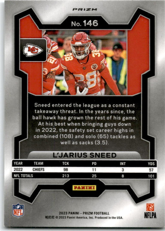 2023 Panini Prizm Silver #146 L'Jarius Sneed Kansas City Chiefs