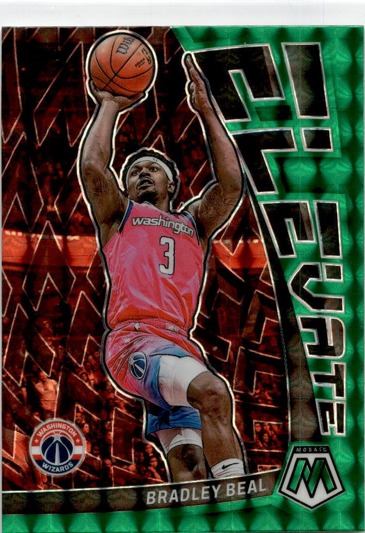 2022-23 Panini Mosaic  Elevate Mosaic Green #23 Bradley Beal Washington Wizards.