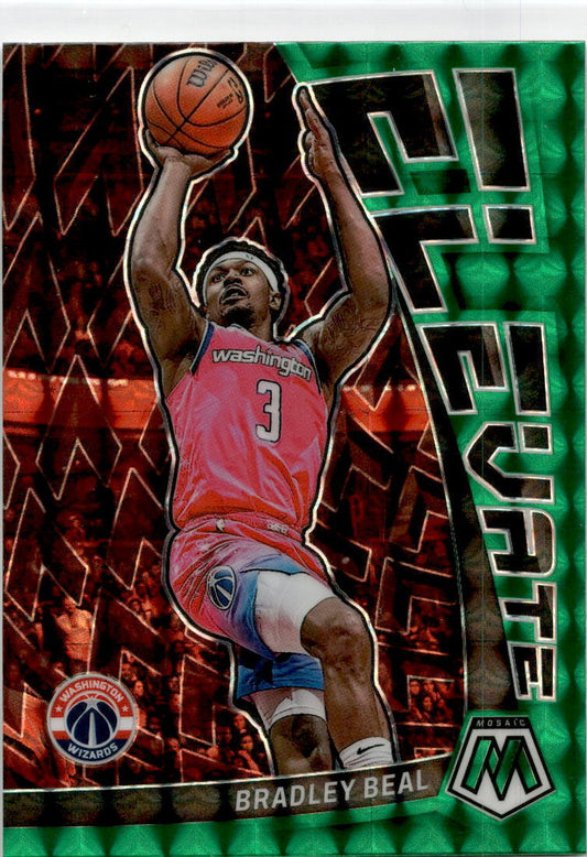 2022-23 Panini Mosaic  Elevate Mosaic Green #23 Bradley Beal Washington Wizards.