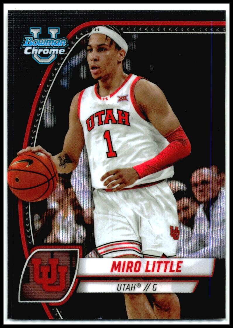 2024-25 Bowman University Chrome Black Wave Refractor #79 Miro Little Utah Utes