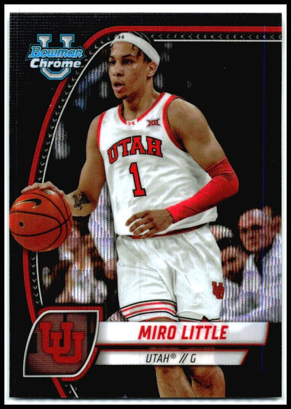 2024-25 Bowman University Chrome Black Wave Refractor #79 Miro Little Utah Utes