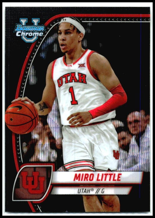 2024-25 Bowman University Chrome Black Wave Refractor #79 Miro Little Utah Utes