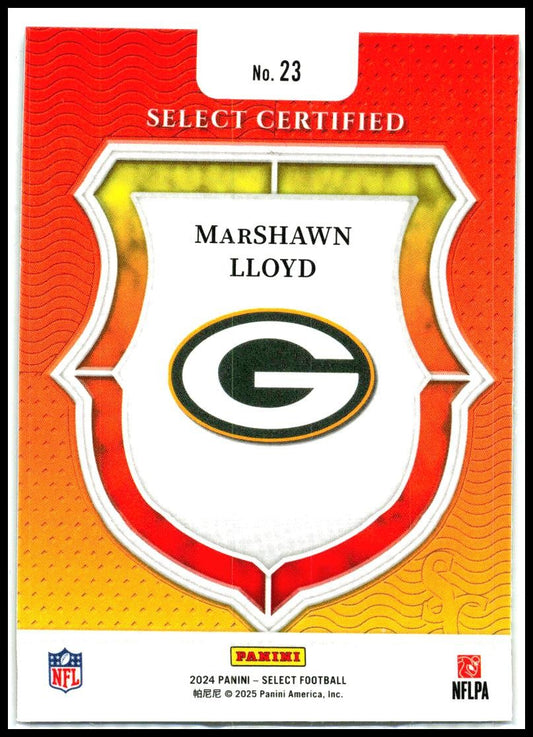 2024 Panini Select Select Certified Rookies #23 MarShawn Lloyd Green Bay Packers