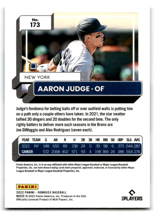 2022 Donruss Aaron Judge New York Yankees #173