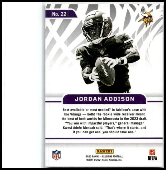 2023 Panini Illusions Amazing #22 Jordan Addison Minnesota Vikings