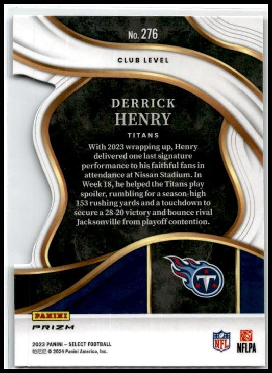 2023 Panini Select Red and Yellow Prizms Die Cuts #276 Derrick Henry Titans
