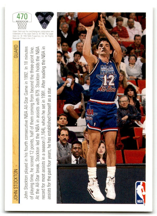 1991-92 Upper Deck John Stockton West All-Star/Utah Jazz #470