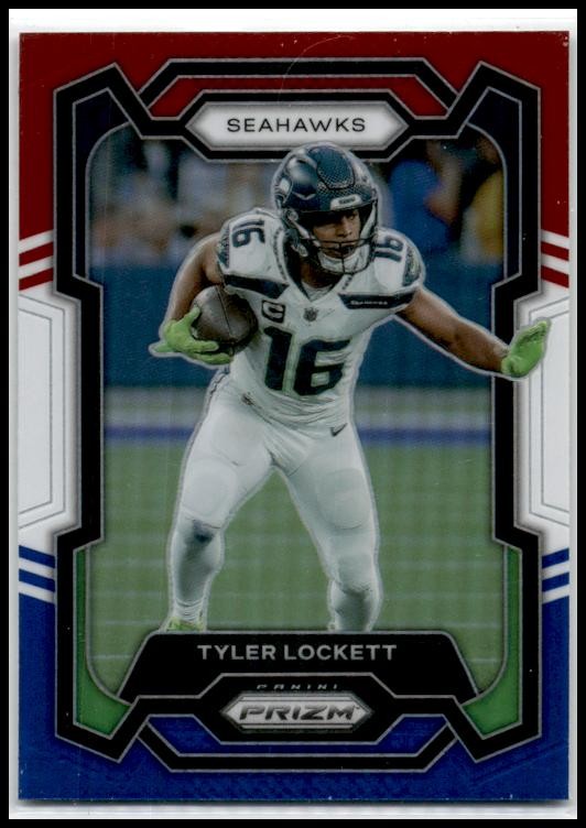 2023 Panini Prizm Red White and Blue #264 Tyler Lockett Seattle Seahawks