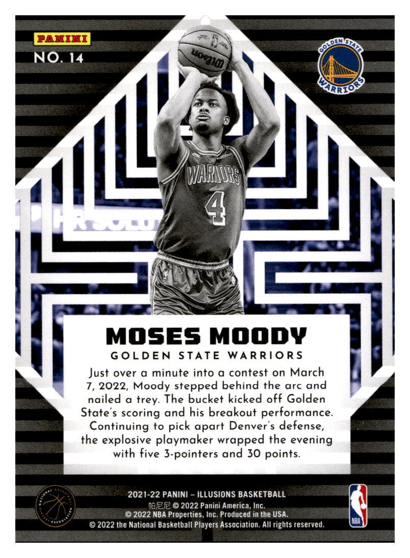 2021-22 Panini Illusions Instant Impact #14  Moses Moody