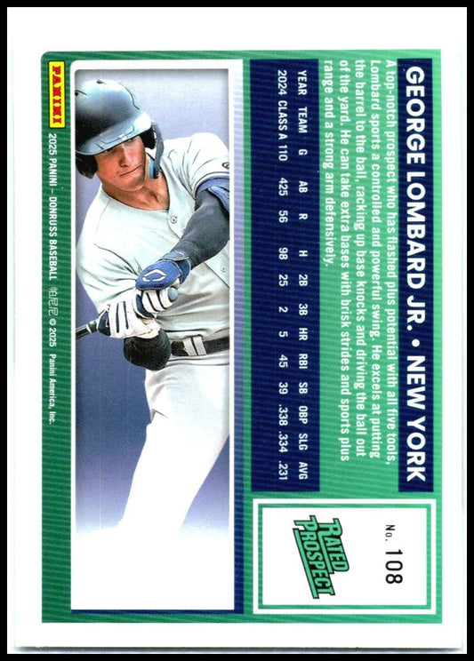 2025 Donruss #108 George Lombard Jr. New York Yankees