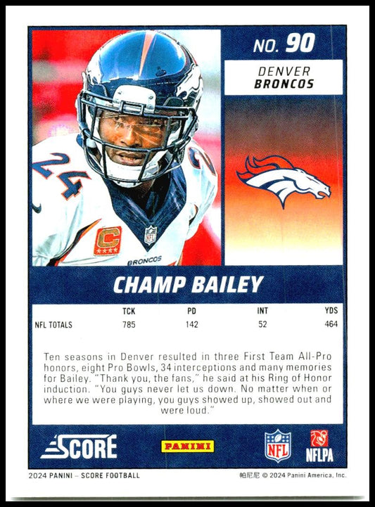 2024 Score #90 Champ Bailey Denver Broncos