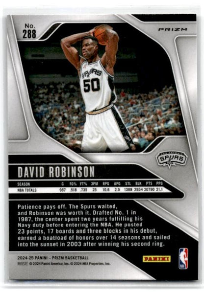 2024-25 Panini Prizm Prizms Silver #288 David Robinson San Antonio Spurs