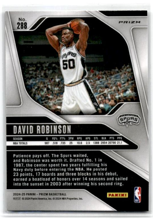 2024-25 Panini Prizm Prizms Silver #288 David Robinson San Antonio Spurs