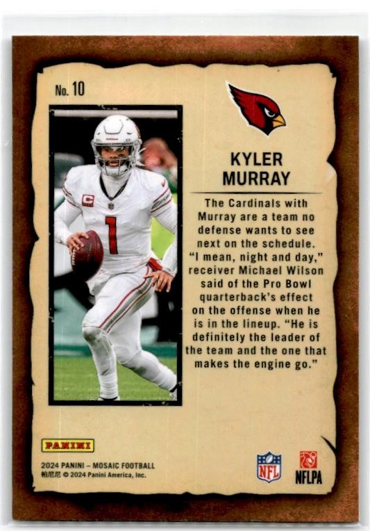 2024 Panini Mosaic Notoriety #10 Kyler Murray Arizona Cardinals