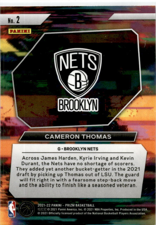 2021-22 Panini Prizm Instant Impact #2 Cameron Thomas Brooklyn Nets
