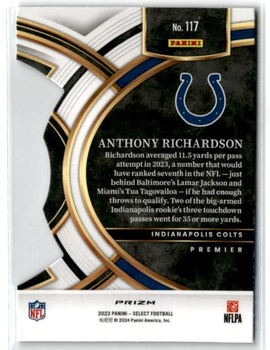 2023 Select Black and Red Prizms Die Cuts #117 Anthony Richardson Rookie Colts
