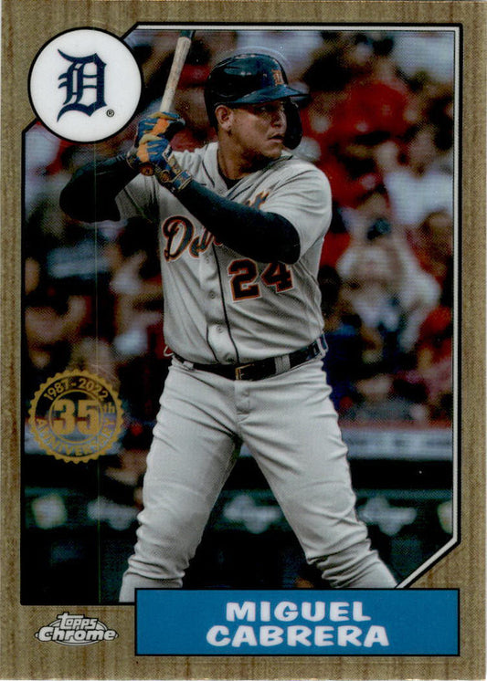 2022 Topps Chrome #87BC-3 Miguel Cabrera 1987 Topps Baseball Detroit Tigers