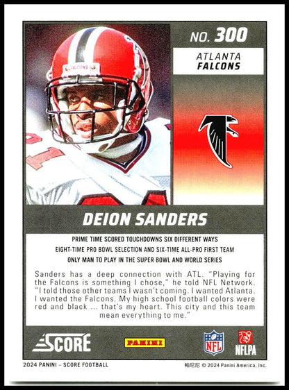2024 Score Scorecard #300 Deion Sanders Atlanta Falcons