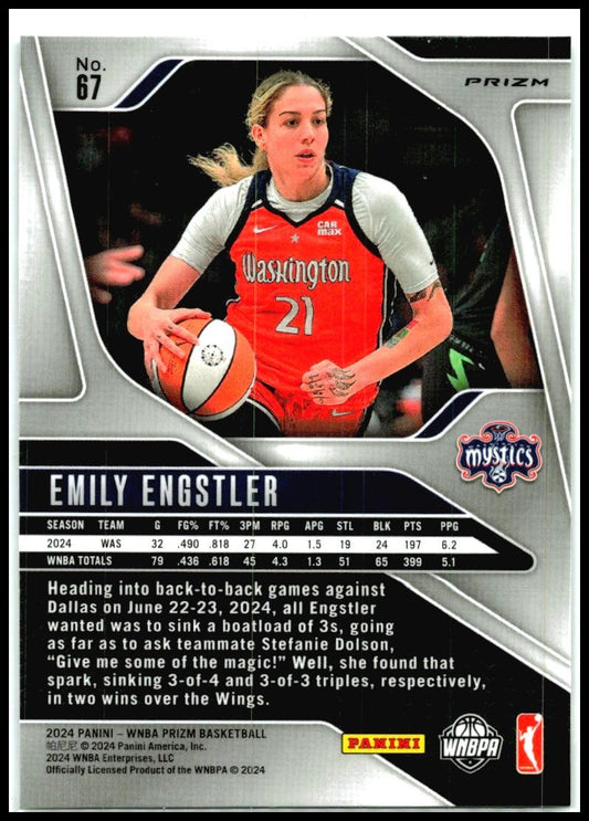 2024 Panini Prizm WNBA Ice Prizms #67 Emily Engstler Washington Mystics