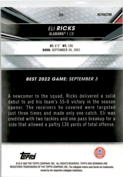 2022-23 Bowman's Best University Refractor #55 Eli Ricks