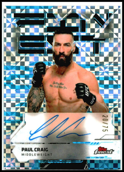 2025 Topps Finest UFC - Finest Auto Blue Checkerboard #FA-PC Paul Craig Auto /75