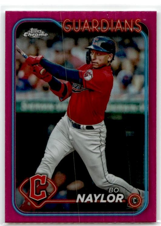 2024 Topps Chrome Pink Refractors #158 Bo Naylor Cleveland Guardians