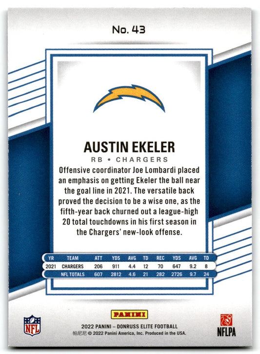 2022 Donruss Elite Austin Ekeler Los Angeles Chargers #43