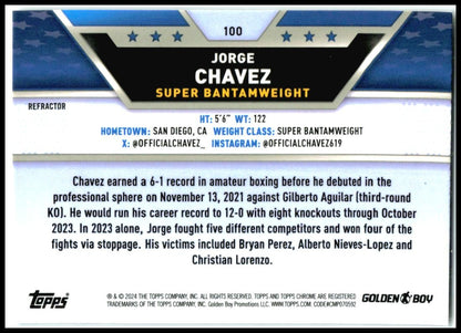 2024 Topps Chrome Boxing Refractor #100 Jorge Chavez