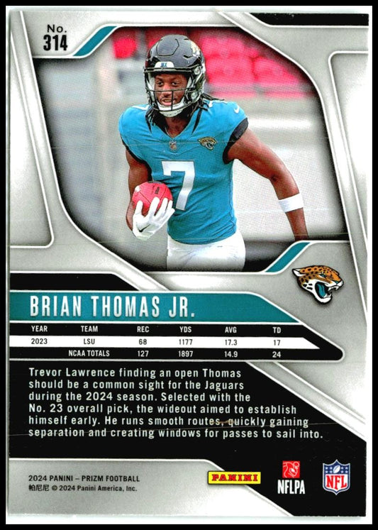 2024 Panini Prizm #314 Brian Thomas Jr. Rookie Jacksonville Jaguars