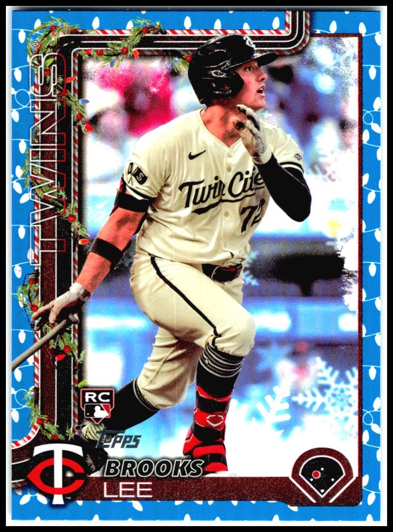 2025 Topps Holiday Blue Metallic Holiday Lights #H13 Brooks Lee Minnesota Twins