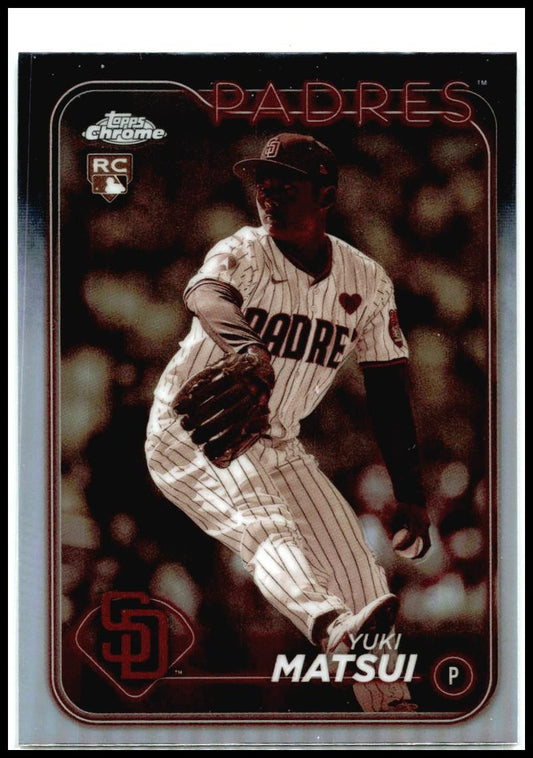 2024 Topps Chrome Sepia Refractors #116 Yuki Matsui Rookie San Diego Padres