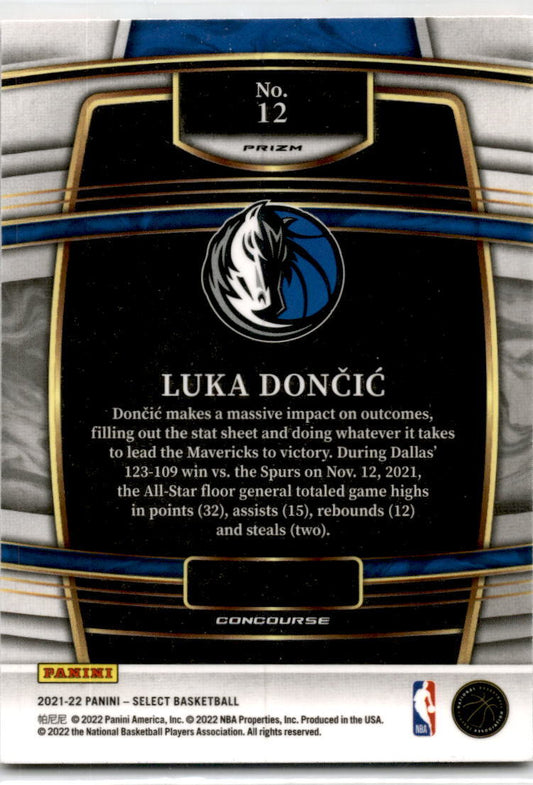 2021 Select  Orange Flash Prizm #12 Luka Doncic Dallas Mavericks