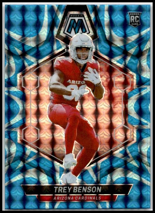 2024 Panini Mosaic Mosaic Reactive Blue #360 Trey Benson Arizona Cardinals