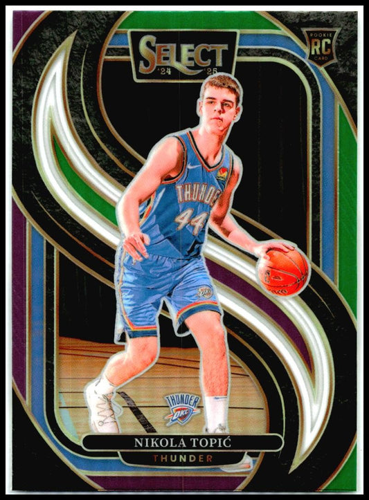 2024-25 Panini Select Purple and Green #171 Nikola Topic Rookie Thunders