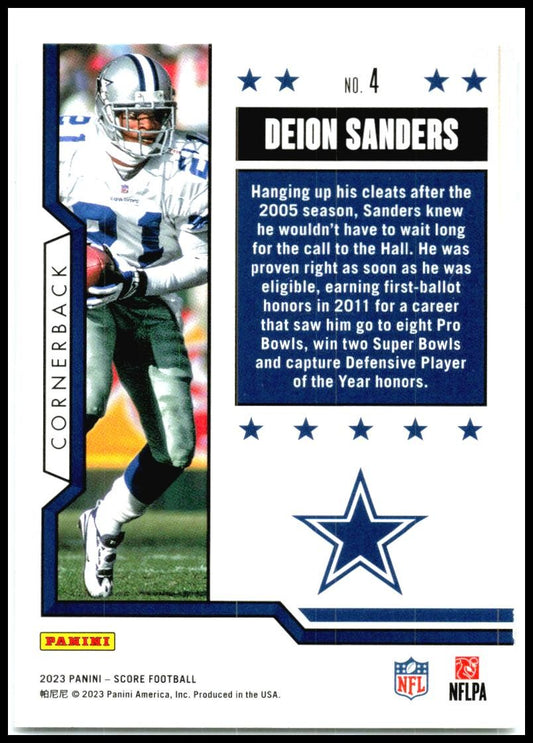 2023 Score First Ballot Red #4 Deion Sanders Dallas Cowboys