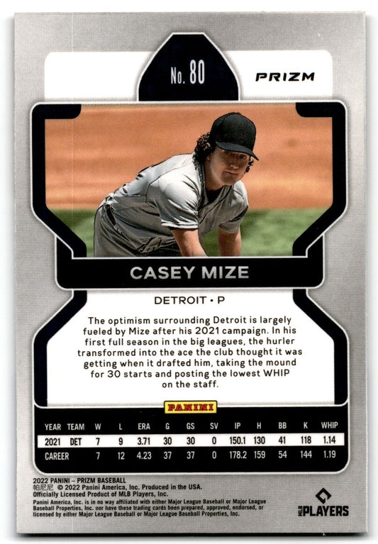 2022 Panini Prizm Red White Blue Casey Mize Detroit Tigers #80