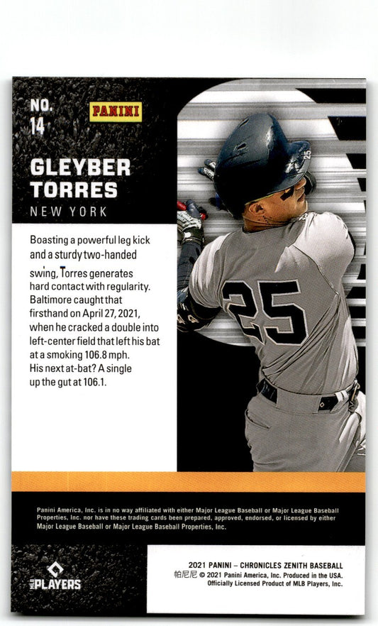 2021 Panini Chronicles Zenith Gleyber Torres New York Yankees #14