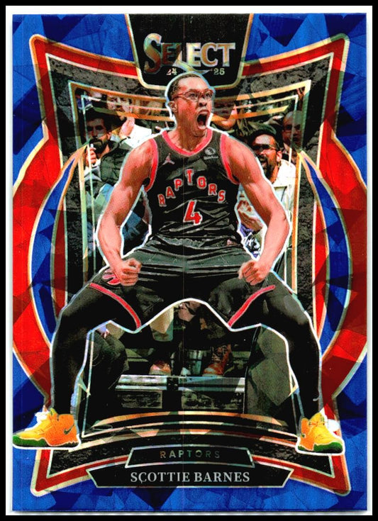 2024-25 Panini Select Blue Cracked Ice Prizm #30 Scottie Barnes Toronto Raptors