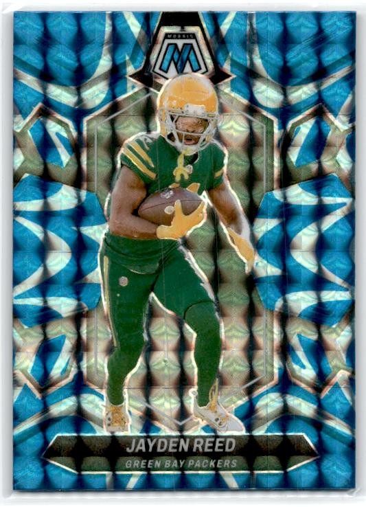 2024 Panini Mosaic Blue Reactive Prizm #81 Jayden Reed Green Bay Packers