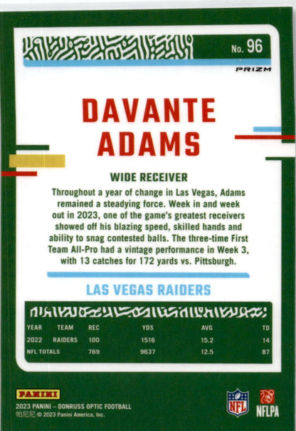 2023 Donruss Optic Blue Stars #96 Davante Adams Las Vegas Raiders