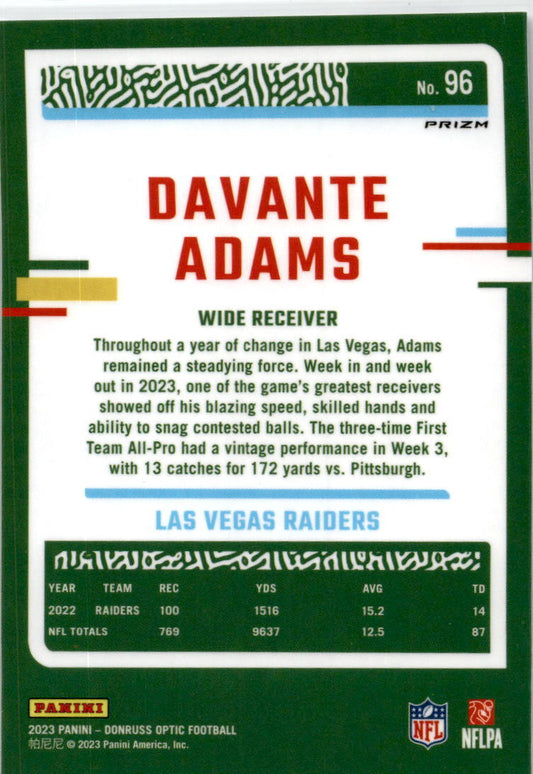 2023 Donruss Optic Blue Stars #96 Davante Adams Las Vegas Raiders