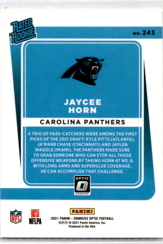 2021 Donruss Optic #243 Jaycee Horn Rookie