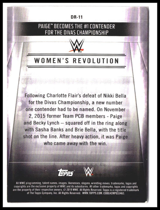 Paige #DR-11 2019 Topps WWE RAW Women's Revolution (Part 2)